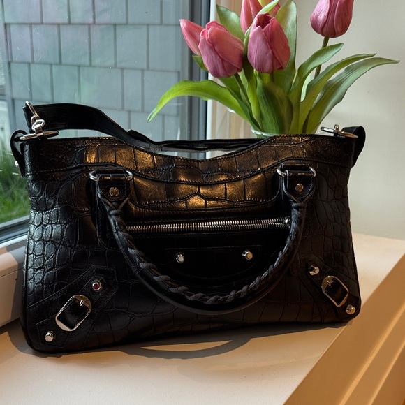 Balenciaga First Croc-Embossed Handbag - Picture 2 of 16